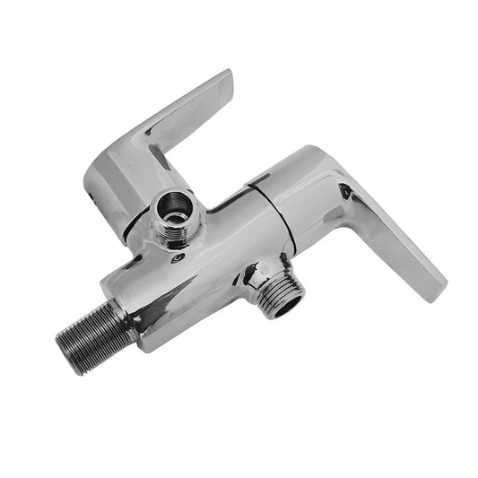 2-in-1 Angle Cock with Wall Flange in Chrome Finish | Heavy-Duty Brass Made | Entice Series | Multipurpose Valve