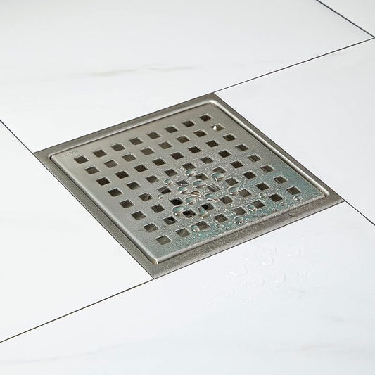 5x5 Inch Floor Grating / Drainer In Matte Finish | Arossa Design & SS304 Drainer | Anti-Clog & Drain Cover & Kitchen