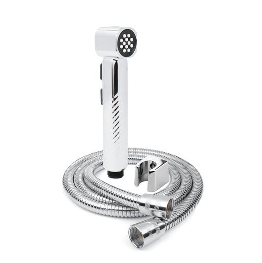 Health Faucet Set in Chrome Finish - Robo Series Dual Flow ABS Jet Spray with 1m SS Hose & Hook