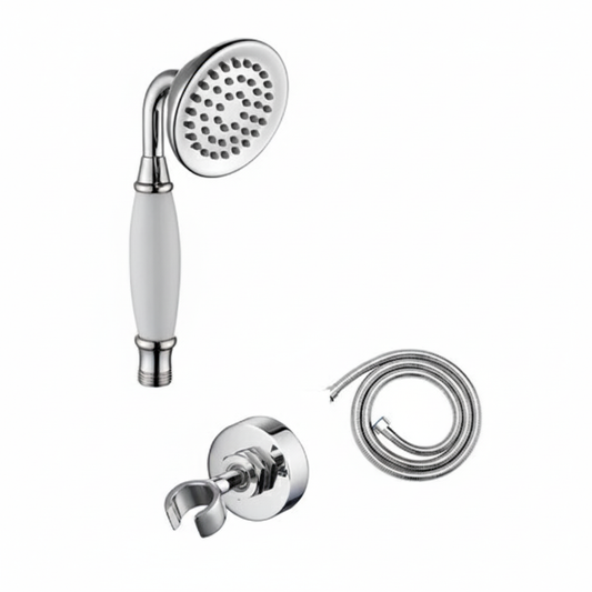 Aquieen Hand Shower, Flexible Tube & Wall Holder Set | ABS | Chrome
