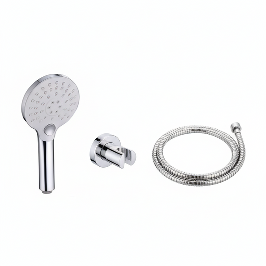 Aquieen Hand Shower, Flexible Tube & Wall Holder Set | ABS | Chrome