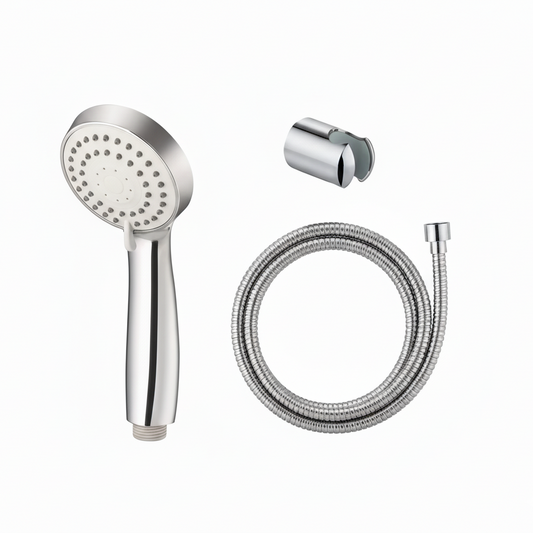 Aquieen Hand Shower, Flexible Tube & Wall Holder Set | ABS | Chrome