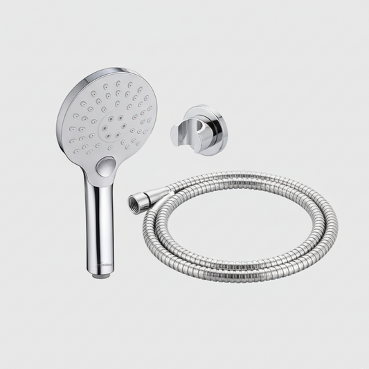 Aquieen Hand Shower, Flexible Tube & Wall Holder Set | ABS | Chrome