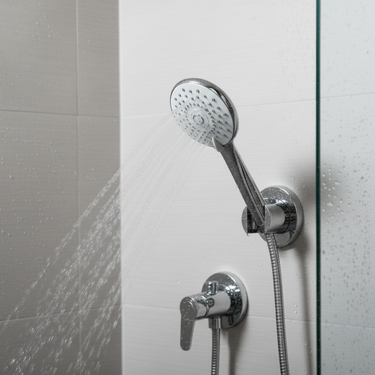 Aquieen Hand Shower, Flexible Tube & Wall Holder Set | ABS | Chrome