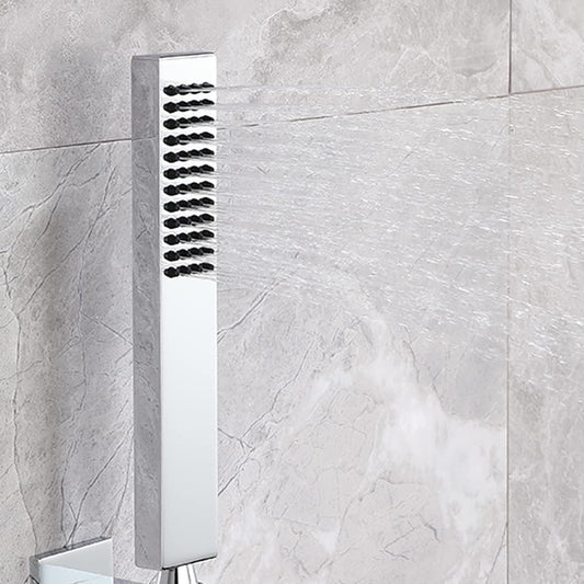 Single-Function Brass Hand Shower, Chrome Finish, Brass Body, Wall-Mounted for Bathroom Use - Kubix Series