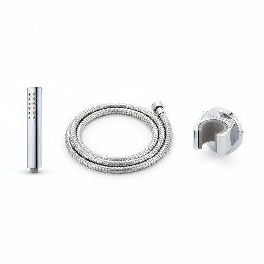 Aquieen Hand Shower, Flexible Tube & Wall Holder Set | ABS | Chrome