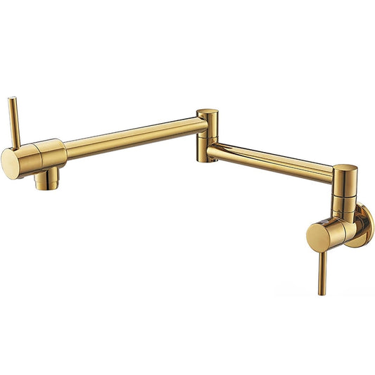 Pot Filler Faucet – SS304 Stainless Steel, Gold Finish, Wall-Mounted