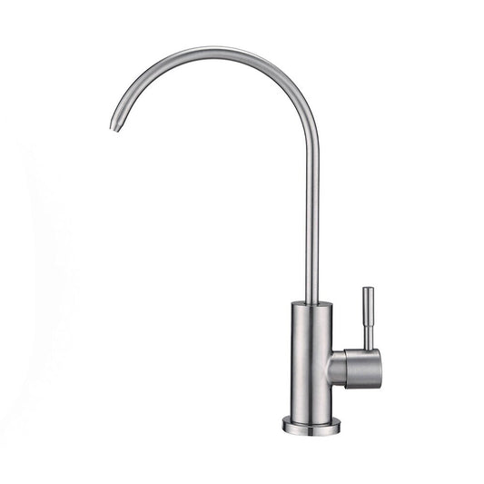 Deck-Mounted RO Tap with Connecting Hose – SS304 Stainless Steel, Silver Finish