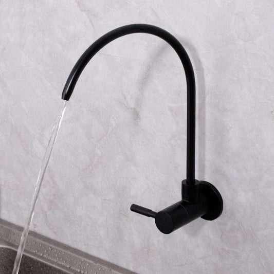 Wall-Mounted RO Tap with Hose & Flange – SS304 Stainless Steel, Matte Black