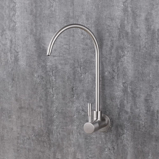 Wall-Mounted RO Tap with Hose & Flange – SS304 Stainless Steel, Silver