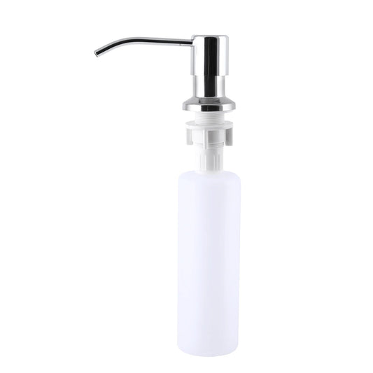 300ml Under-Mount Soap Dispenser for Kitchen Sink - Chrome Finish, SS304 Pump, Refillable Bottle