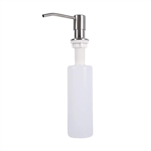300ml Under-Mount Soap Dispenser for Kitchen Sink - Brushed Silver Finish, SS304 Pump, Refillable Bottle