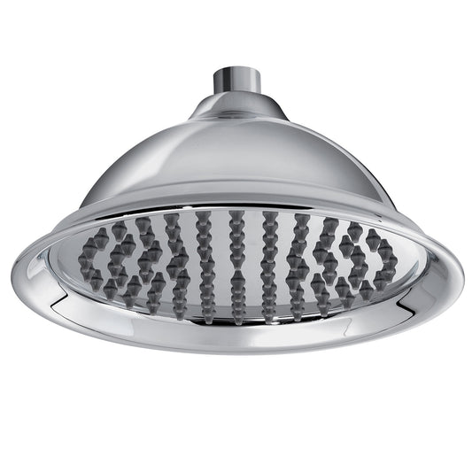 8-Inch Round Overhead Shower - ABS Body, Chrome Finish, Wall/Ceiling Mounted, Royal Series
