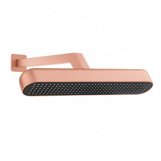 15x4 Inch Rectangular Overhead Shower - ABS Body, Rose Gold & Black Finish, Wall-Mounted, Valentio Series