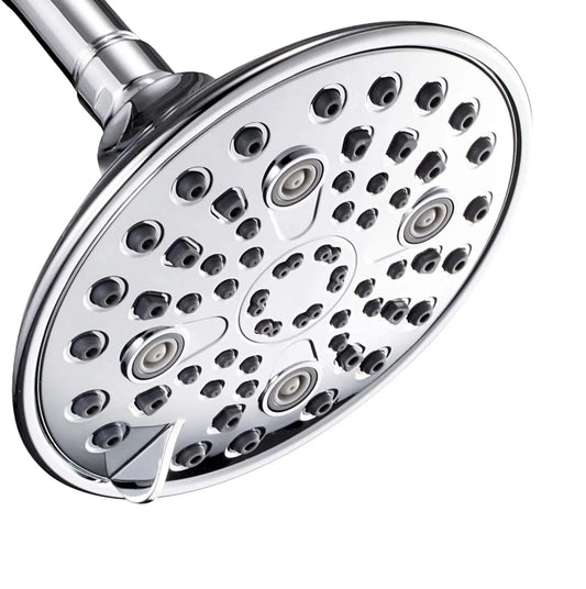 6-Inch Round Overhead Shower with 6 Functions - ABS Body, Chrome Finish, Wall/Ceiling Mounted, Twilight Series