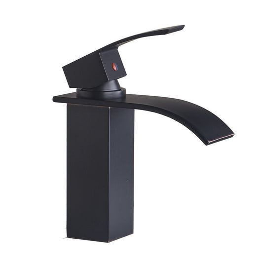 Deck Mounted Basin Mixer Tap in Matte Black Finish | Heavy-Duty Brass Made | Hot & Cold Water Tap | Cascada Series