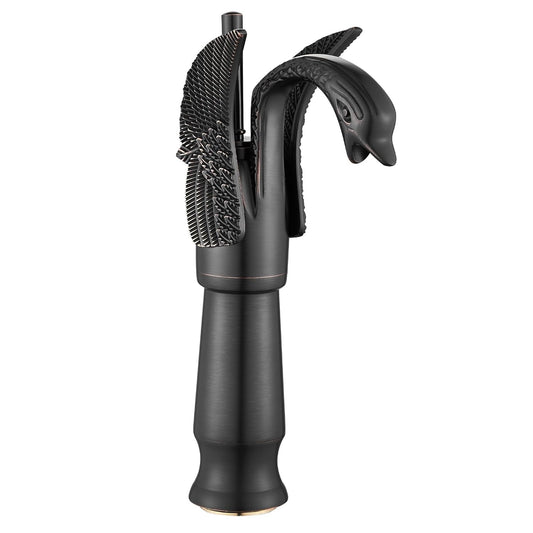 Deck Mounted Basin Mixer Tap in Matte Black Finish | Heavy-Duty Brass Made | Hot & Cold Water Tap | Bird Series