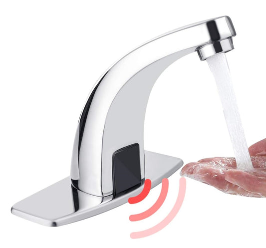 Sensor Tap in Chrome Finish - ABS Touchless Infrared Faucet for Bathroom, Kitchen & Commercial Use