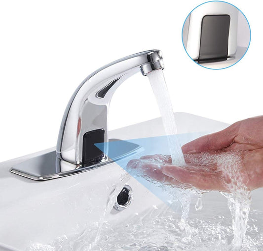 Sensor Tap in Chrome Finish - ABS Touchless Infrared Faucet for Bathroom, Kitchen & Commercial Use