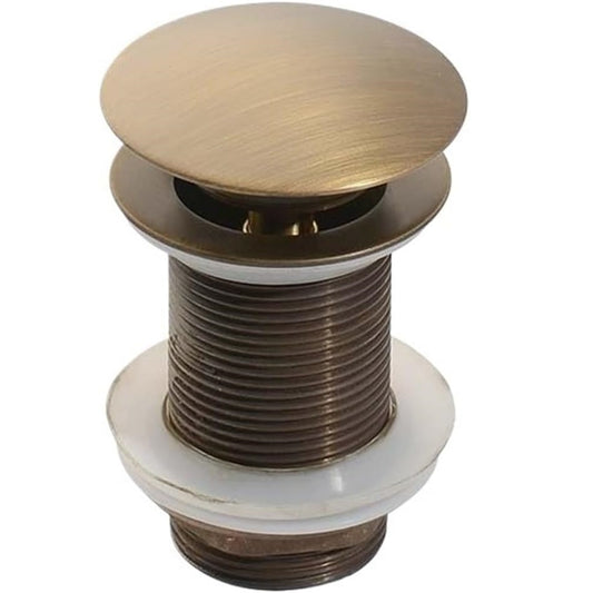 3-Inch Brass Pop-Up Waste Coupling - Antique Brass Finish | Sink Drain for Wash Basins & Kitchen Use