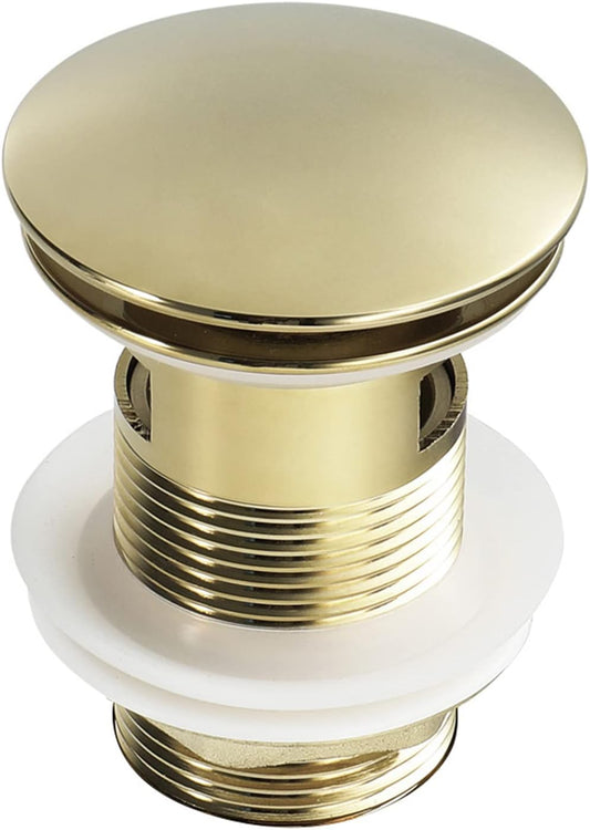 3-Inch Brass Pop-Up Waste Coupling - Brushed Gold Finish | Sink Drain for Wash Basins & Kitchen Use