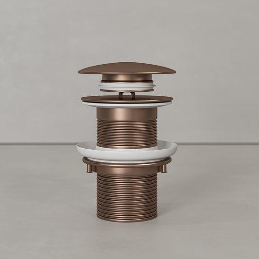 3-Inch Brass Pop-Up Waste Coupling - Brushed Rose Gold Finish | Sink Drain for Wash Basins & Kitchen Use