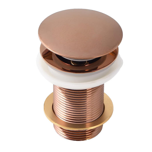 3-Inch Brass Pop-Up Waste Coupling - Rose Gold Finish | Sink Drain for Wash Basins & Kitchen Use