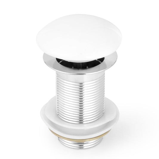 3-Inch Brass Pop-Up Waste Coupling - Ceramic White Finish | Sink Drain for Wash Basins & Kitchen Use