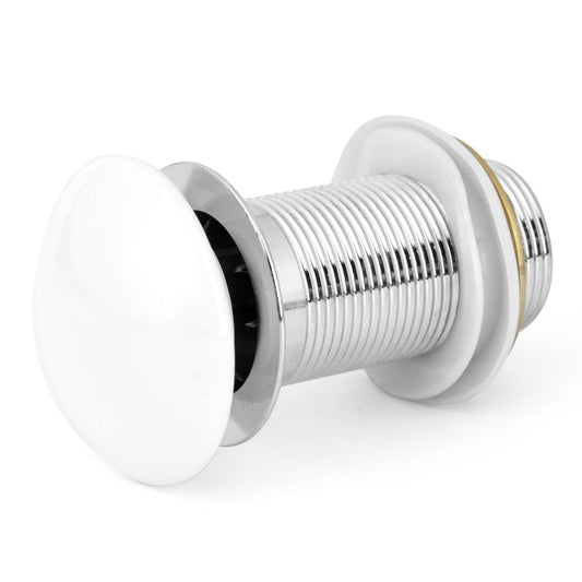 3-Inch Brass Pop-Up Waste Coupling - Ceramic White Finish | Sink Drain for Wash Basins & Kitchen Use
