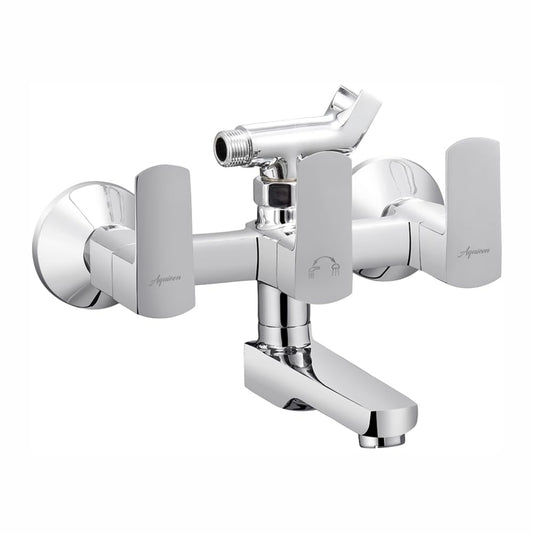 Wall Mixer with Clutch Leg & Flange - Chrome PVD Finish Solid Brass Bathroom Faucet - Zura Series