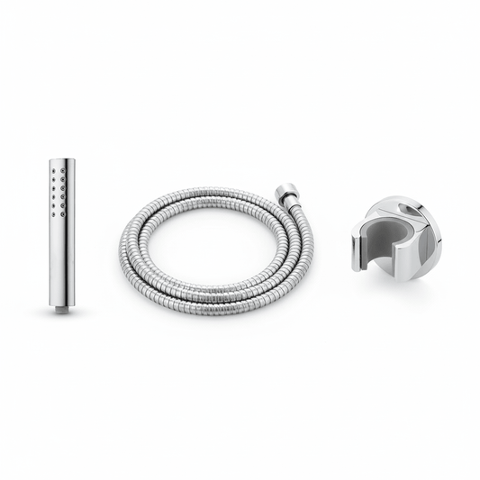 Aquieen Hand Shower, Flexible Tube & Wall Holder Set | ABS | Chrome