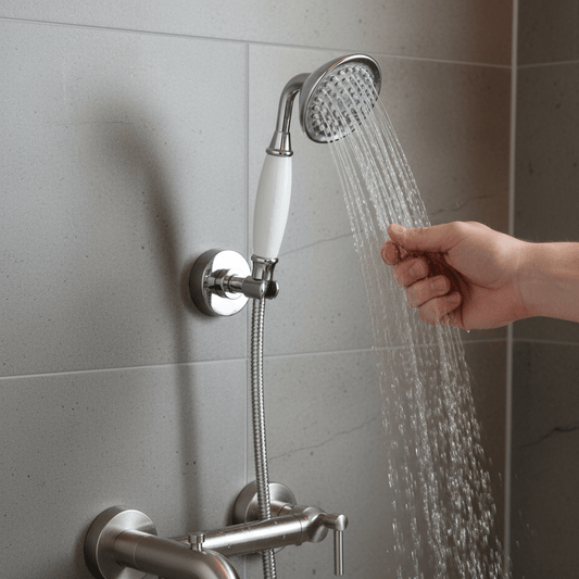 Aquieen Hand Shower, Flexible Tube & Wall Holder Set | ABS | Chrome