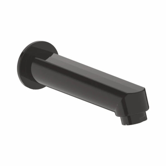 Entice Plain Spout with Wall Flange | Matte Black PVD Coated Brass Spout | Water Tap Without Flow Control for Bathtubs, Wash Basins & Utility Areas