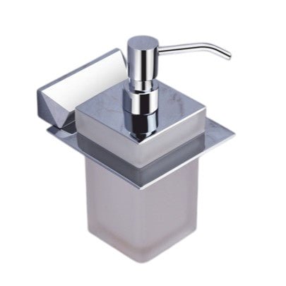 Liquid Soap Dispenser Chrome Finish, Brass Made, Wall-Mounted for Bathroom & Kitchen Use - Zura Series