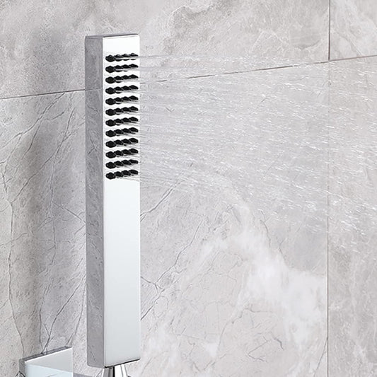 Single-Function Brass Hand Shower, Chrome Finish, Brass Body, Wall-Mounted for Bathroom Use - Kubix Series