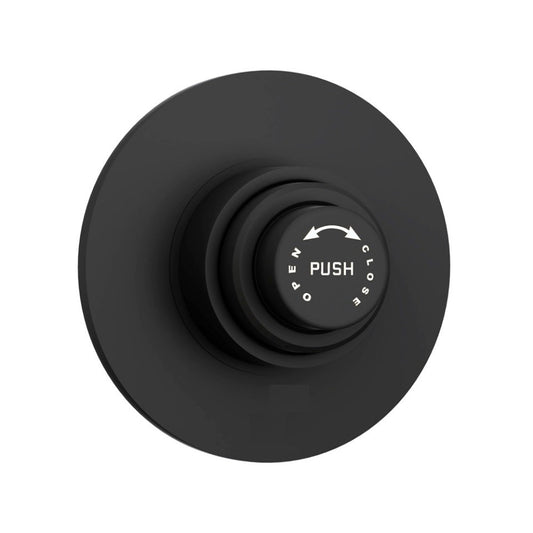 Wall-Mounted 1.25-inch Round Flush Valve in Matte Black FInish | Brass Toilet Flush Valve with PVD Coating | Flush Valves