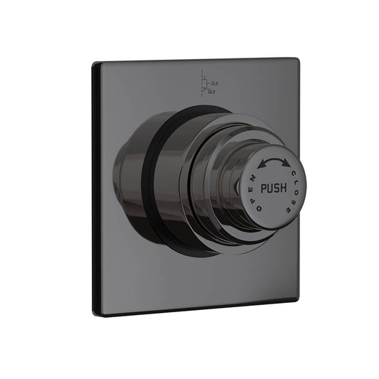 Wall-Mounted 1.25-inch Square Flush Valve in Matte Black FInish | Brass Toilet Flush Valve with PVD Coating | Flush Valves