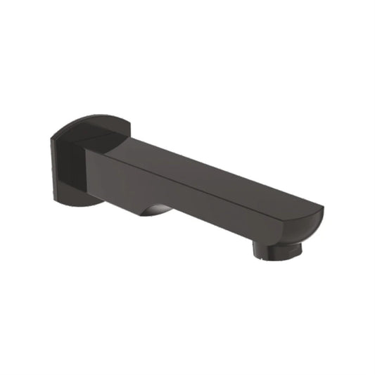 Zura Plain Spout with Wall Flange | Matte Black PVD Coated Brass Spout | Water Tap Without Flow Control for Bathtubs, Wash Basins & Utility Areas