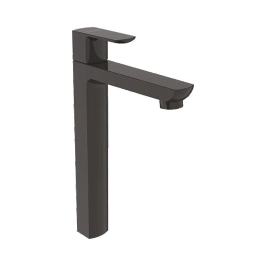 Zura Series Brass 12" Extended Pillar Cock With Wall Flange | Deck-Mounted Heavy Brass Faucet with Matte Black Finish & PVD Coating