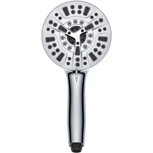 10-Function Hand Shower, Chrome Finish, ABS Body, Wall-Mounted for Bathroom Use - Beetle Series