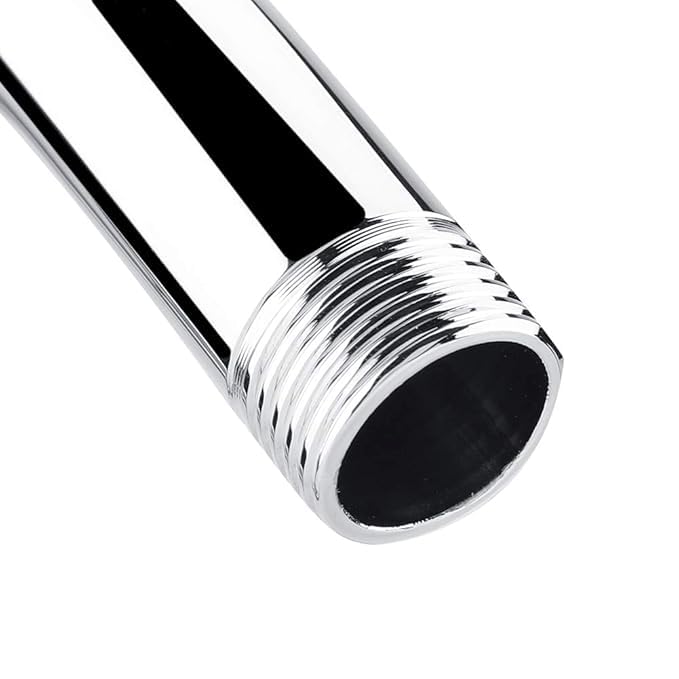 12x14-Inches Shower Arm | Heavy-Duty Stainless Steel | Silver Finish | Wall-Mounted |  Goose Neck Shape - aquieenShower Arm- Aquieen