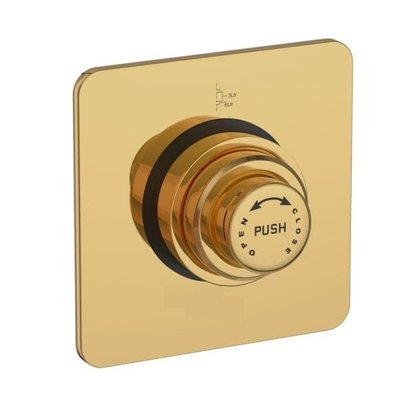 1.5-inch Square Flush Valve in Gold FInish | Brass Toilet Flush Valve with PVD Coating | Flush Valves, Commercial Restrooms Toilet Installation