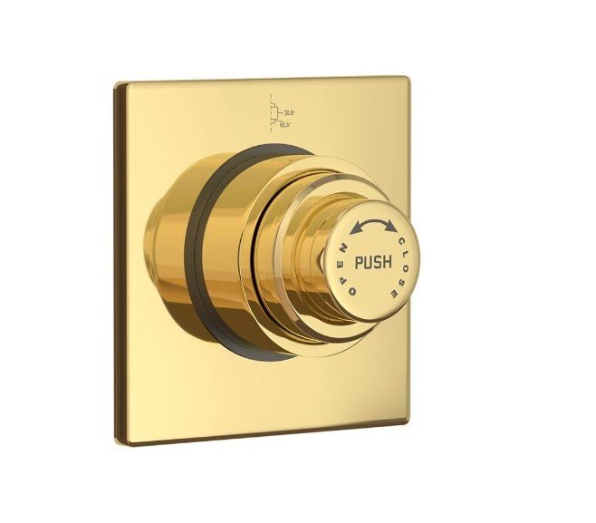 1.5-inch Square Flush Valve in Gold FInish | Brass Toilet Flush Valve with PVD Coating | Flush Valves, Commercial Restrooms Toilet Installation