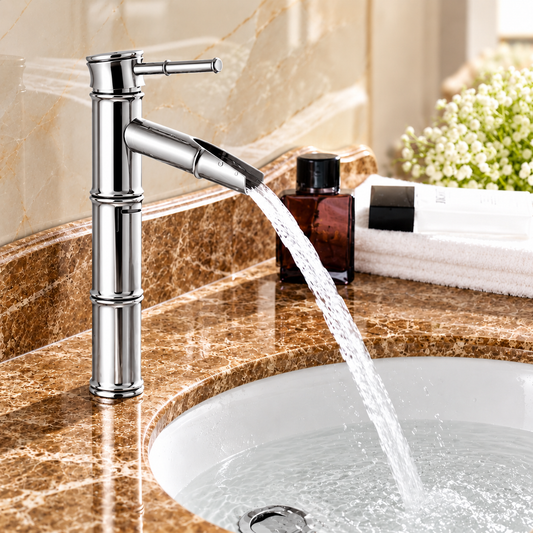 PBME 1029 Single Lever Basin Mixer | Bamboo Design | Aquieen