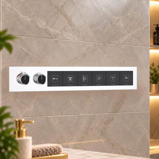 Aquieen TD 3000 6-Way Push Button Thermostatic Diverter – Premium Shower Control System