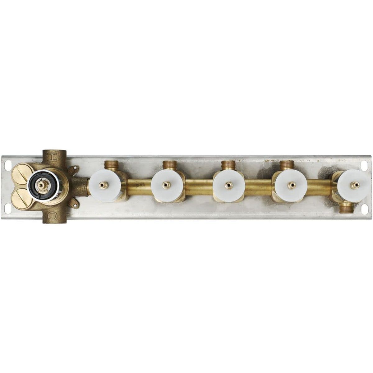 5-Way Thermostatic Diverter Chrome Finish, Brass Made, Horizontal Wall-Mounted - For Showers, Bathtubs, Hand Showers & Spa Setups
