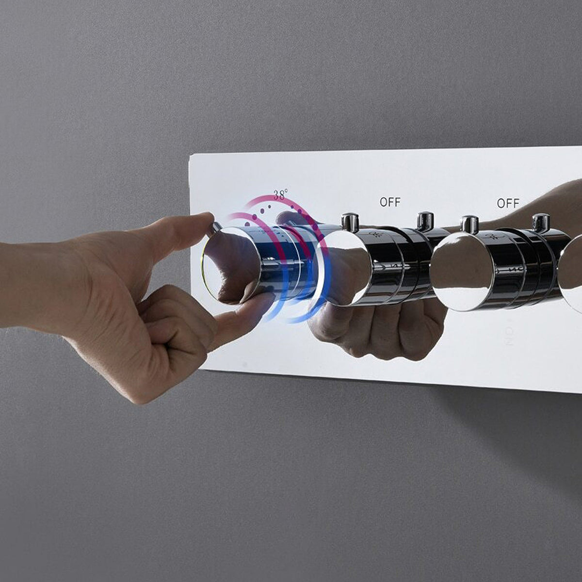 5-Way Thermostatic Diverter Chrome Finish, Brass Made, Horizontal Wall-Mounted - For Showers, Bathtubs, Hand Showers & Spa Setups