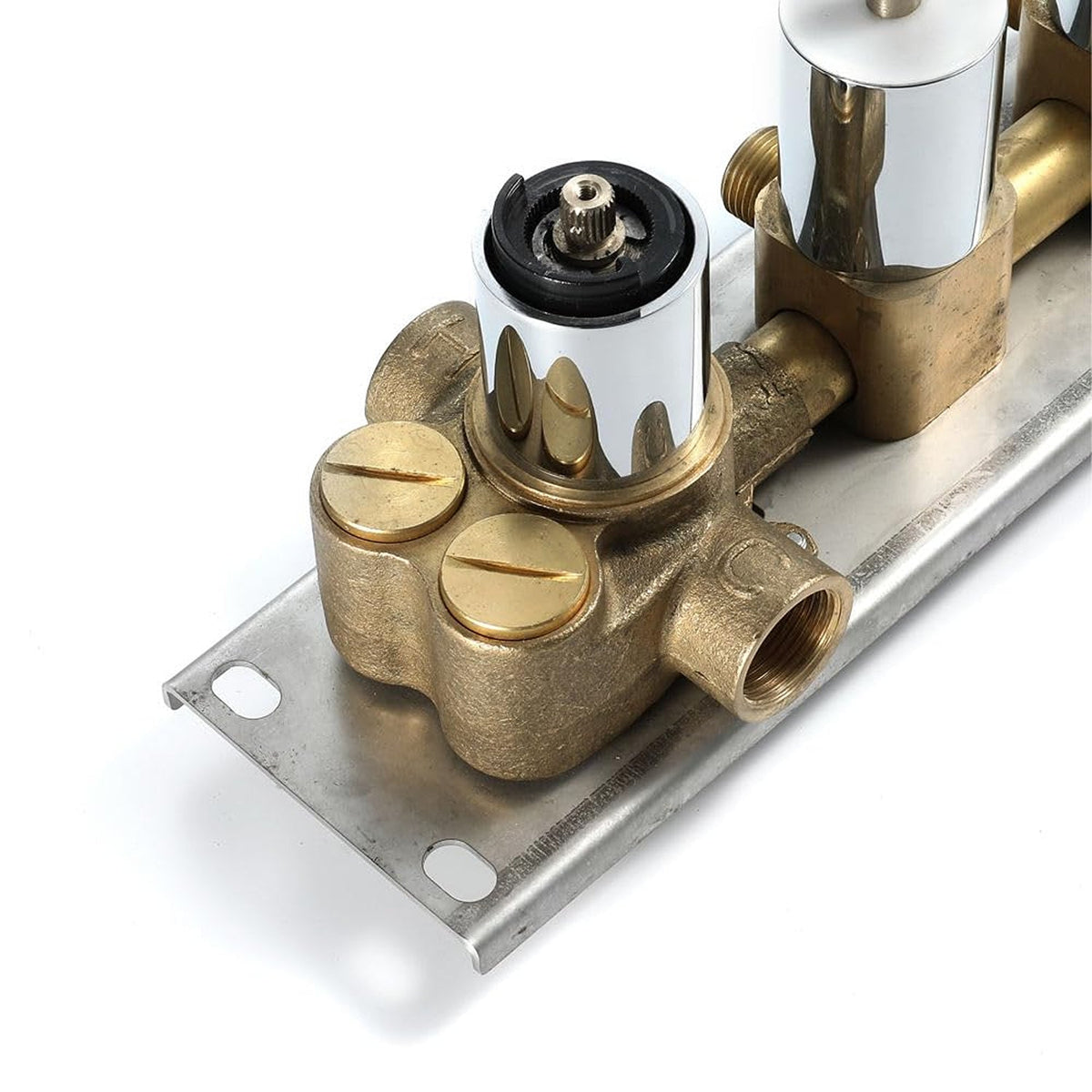 5-Way Thermostatic Diverter Chrome Finish, Brass Made, Horizontal Wall-Mounted - For Showers, Bathtubs, Hand Showers & Spa Setups