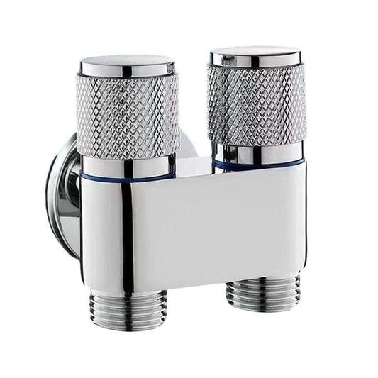 2-in-1 Angle Valve in Chrome Finish - Brass Wall-Mounted Valve with Dual Water Control