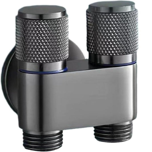 2-in-1 Angle Valve in Matte Black Finish - Wall-Mounted Brass Valve with Dual Control